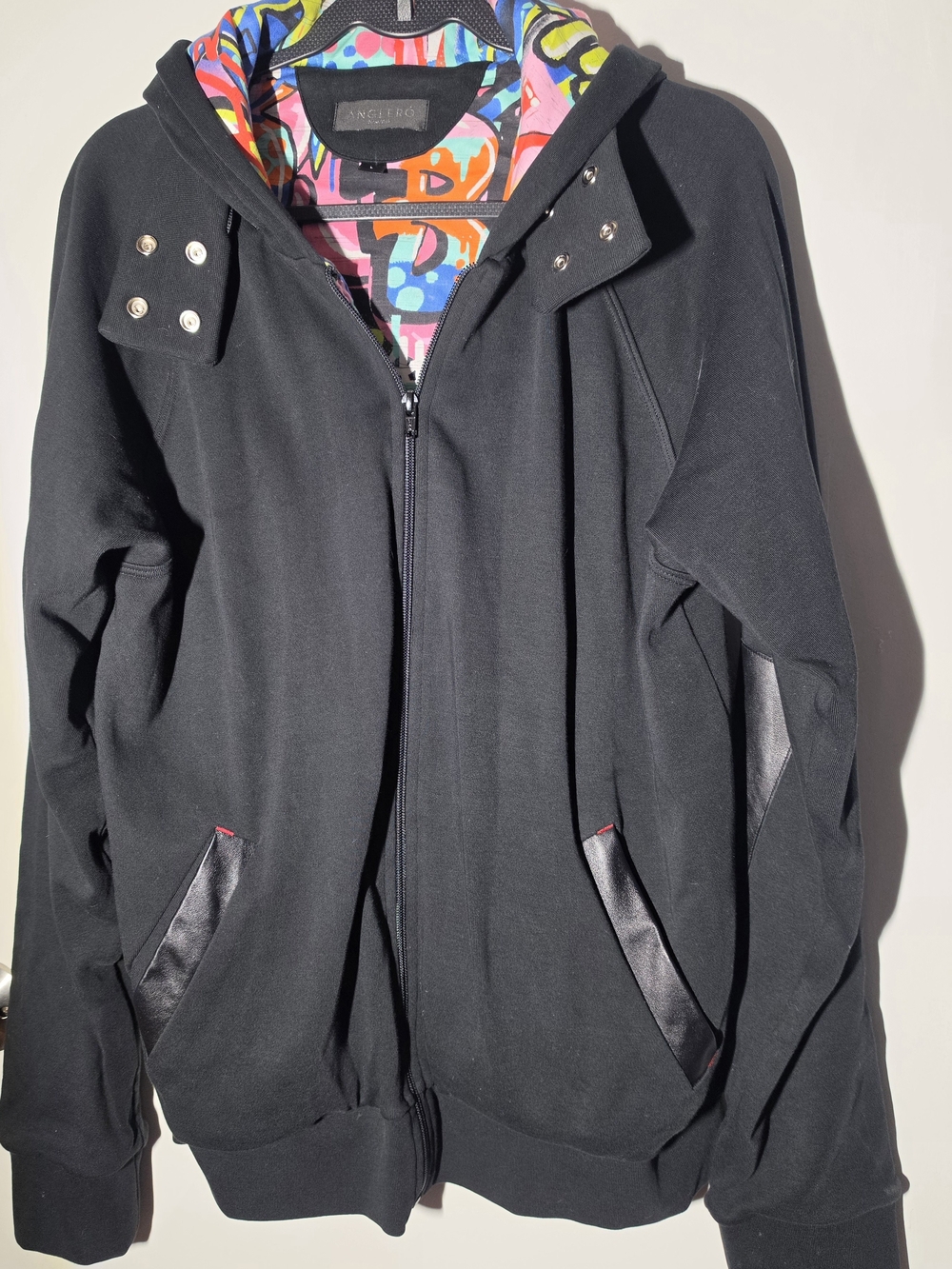 Black Hooded  with Colorful Lined Hood